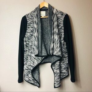 Olive & Oak Waterfall Cardigan Black/Gray Large